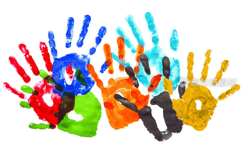 Multicolor handprints